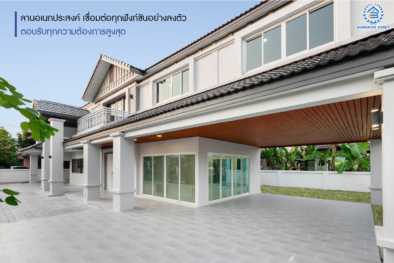 คฤหาสน์ตกแต่งใหม่ หลังใหญ่ที่สุดเท่าที่เคยมีมา!! แบรนด์ Sansiri ม.เศรษฐสิริ สนามบินน้ำ แปลงมุม ดีไซน์สุด Luxury ทำเลโซนเมือง! เนื้อที่ 121.3 ตร.ว. บนพื้นที่ใช้สอยถึง 510 ตร.ม. ฟังก์ชันจัดเต็ม 4 ห้องนอน 5 ห้องน้ำ 1 ห้องแม่บ้าน 1 ห้องอเนกประสงค์ จอดรถได้ถึง 5 คัน บนทำเลใกล้เซ็นทรัลรัตนาธิเบศร์ และ MRT สายสีม่วง "สถานีแยกนนทบุรี1"